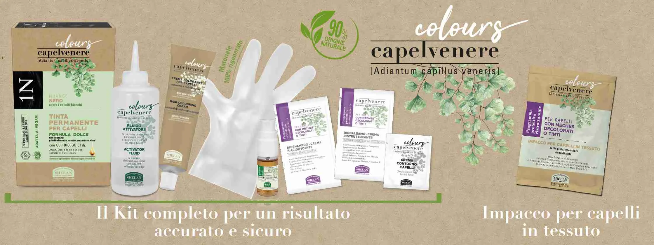 TINTA HELAN PER CAPELLI PERMANENTE CAPELVENERE COLOURS Formula Dolce – Tinta Naturale senza ammoniaca alcol, inodore, massima copertura dei capelli bianchi, testata su cute pelle sensibile - immagine 2