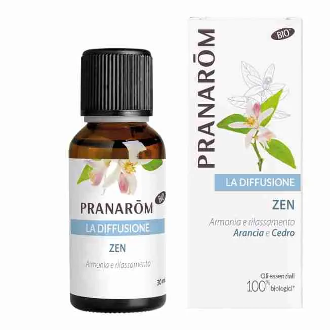 Pranarom ZEN Arancia e Cedro LA DIFFUSIONE, Armonia e rilassamento, Miscela per lampade ad ultrasuoni e diffusori di oli essenziali – Biologico 10ml e 30ml - immagine 2