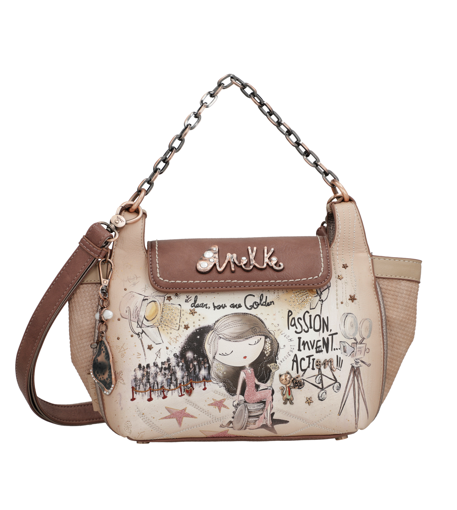 Borsa a tracolla Hollywood con manico in metallo - immagine 2