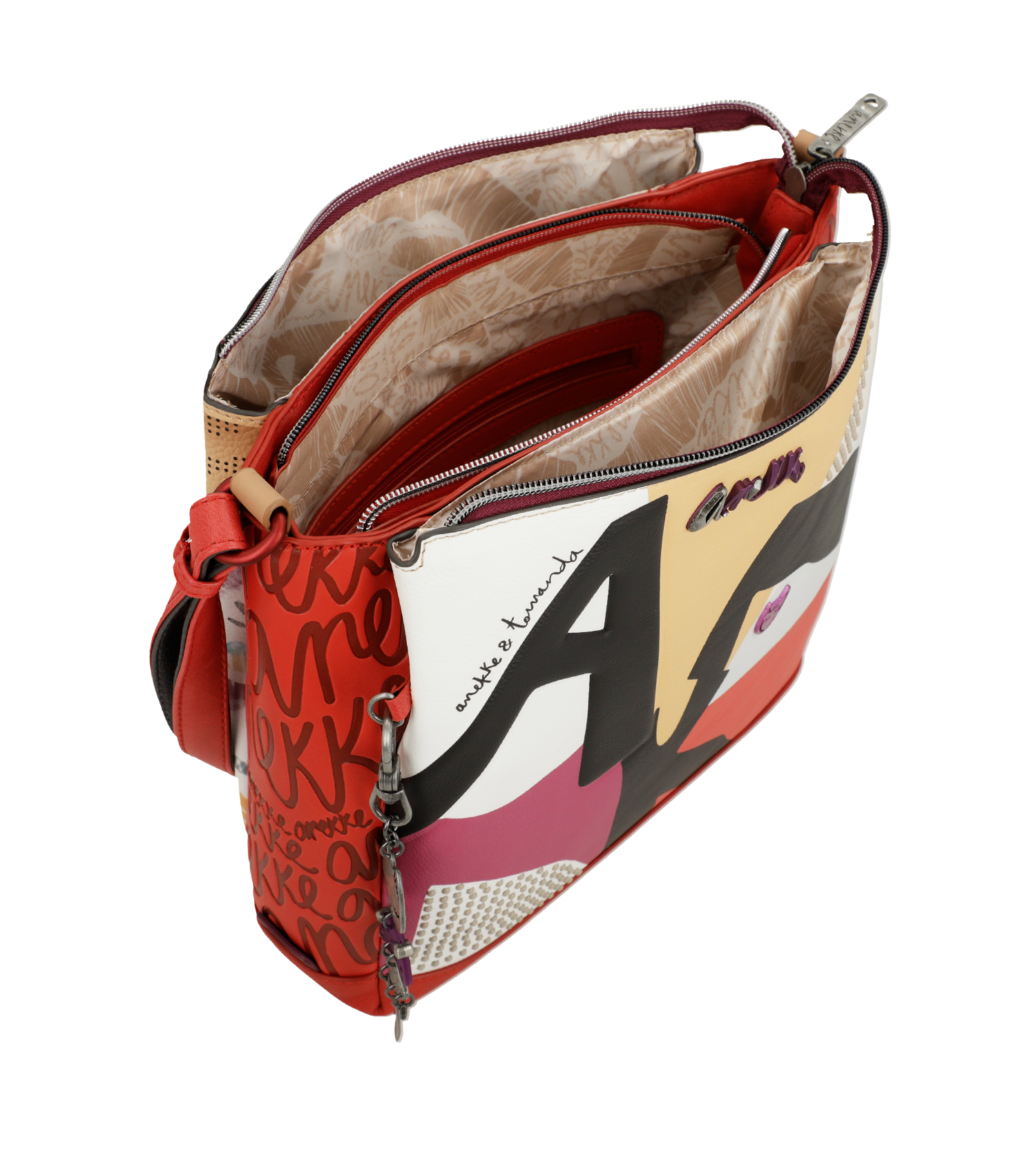 Borsa a tracolla alla moda a 3 scomparti Anekke - immagine 9