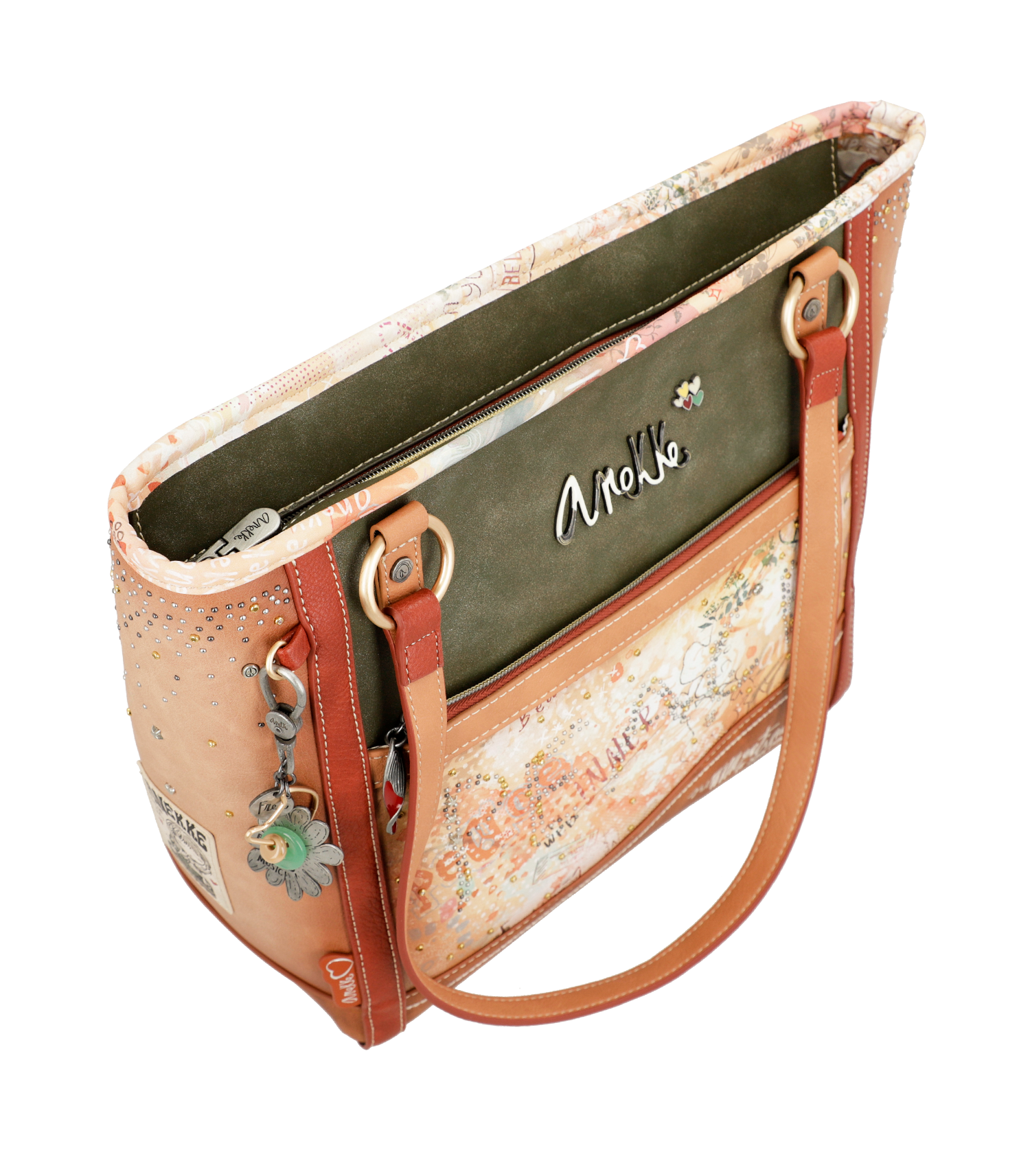 Borsa con manico grande con fiori - immagine 7