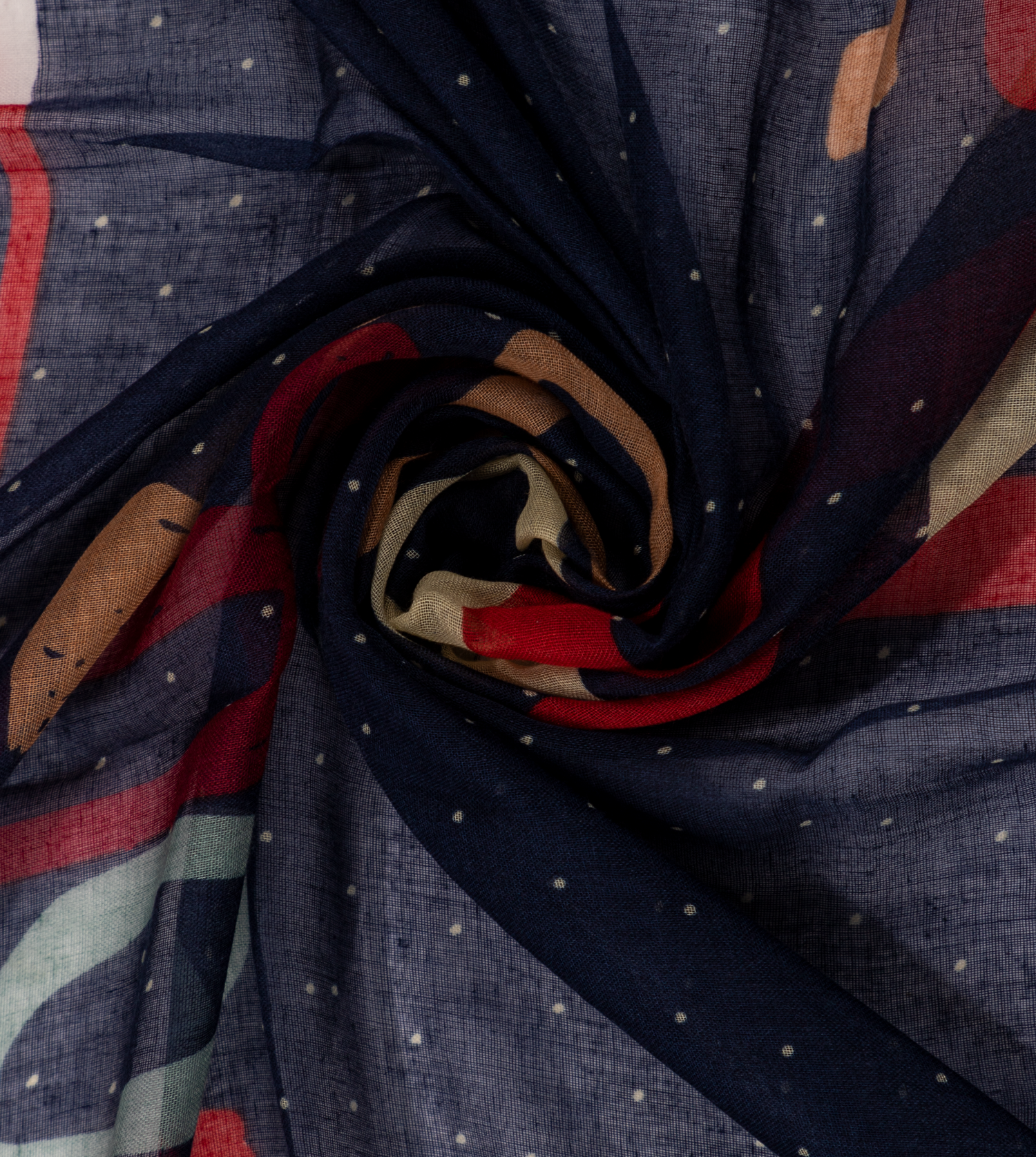 Sciarpa stampata blu navy Kene anekke - immagine 4