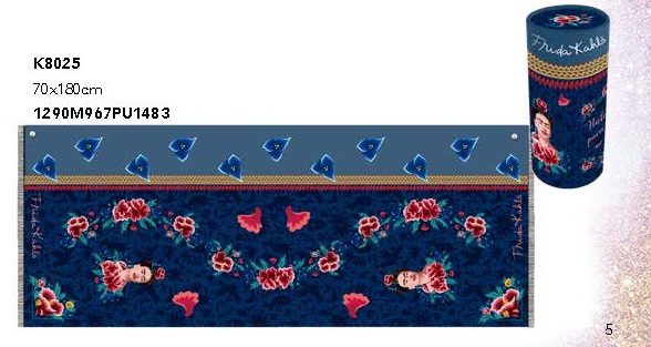 SCIARPA/ FOULARD FRIDA KAHLO BLU - immagine 2